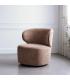 SILLÓN GIRATORIO TAUPE TEJIDO-MADERA 73 X 68 X 74 CM