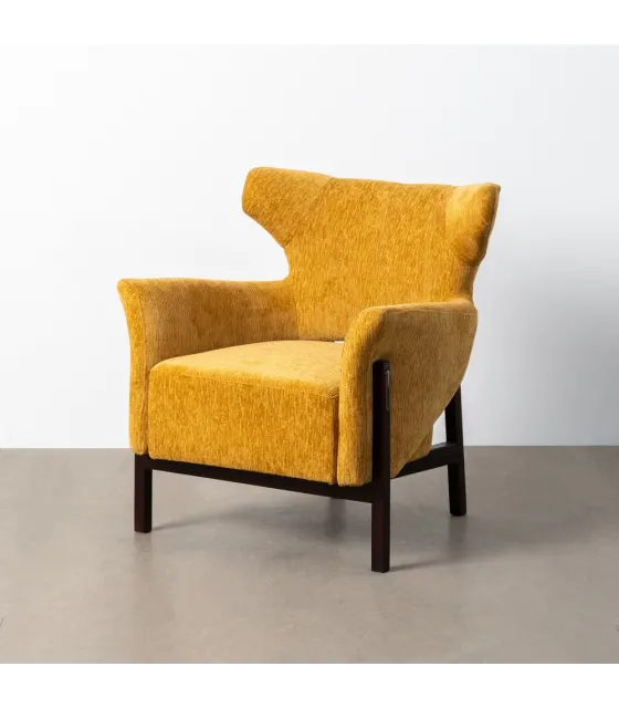 SILLÓN MOSTAZA TEJIDO-MADERA SALÓN 73 X 72 X 77 CM