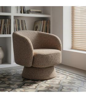 SILLÓN GIRATORIO BEIGE TEJIDO SALÓN 78 X 79 X 77 CM