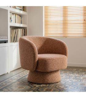 SILLÓN GIRATORIO SALMÓN TEJIDO SALÓN 78 X 79 X 77 CM