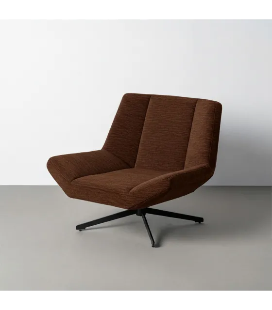 SILLÓN GIRATORIO MARRÓN OSCURO 89 X 86 X 77 CM