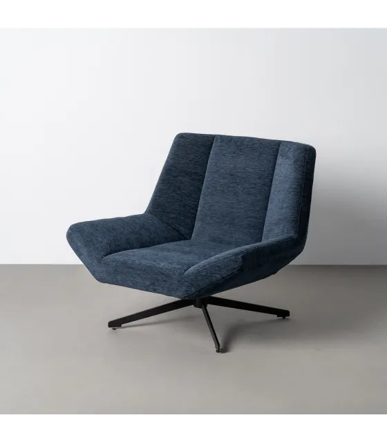 SILLÓN GIRATORIO AZUL TEJIDO-METAL 89 X 86 X 77 CM