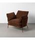 SILLÓN MARRÓN OSCURO TEJIDO-METAL 95 X 80 X 79 CM