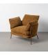 SILLÓN MARRÓN CLARO TEJIDO-METAL 95 X 80 X 79 CM