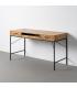 ESCRITORIO NATURAL-NEGRO DM-METAL 140 X 60 X 80 CM