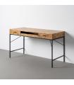 ESCRITORIO NATURAL-NEGRO DM-METAL 140 X 60 X 80 CM