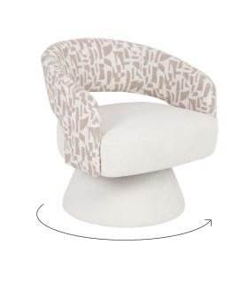SILLÓN GIRATORIO CREMA-BEIGE 71 X 68 X 72 CM