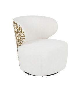 SILLÓN BITEJIDO CREMA-OCRE TEJIDO-MADERA 73 X 68 X 74 CM