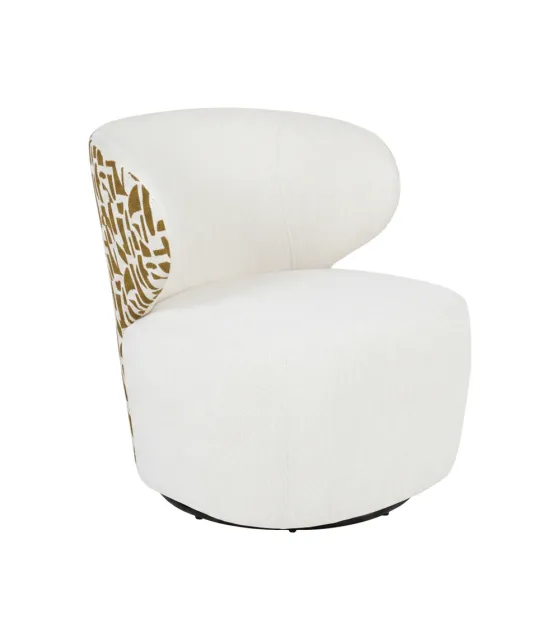 SILLÓN BITEJIDO CREMA-OCRE TEJIDO-MADERA 73 X 68 X 74 CM