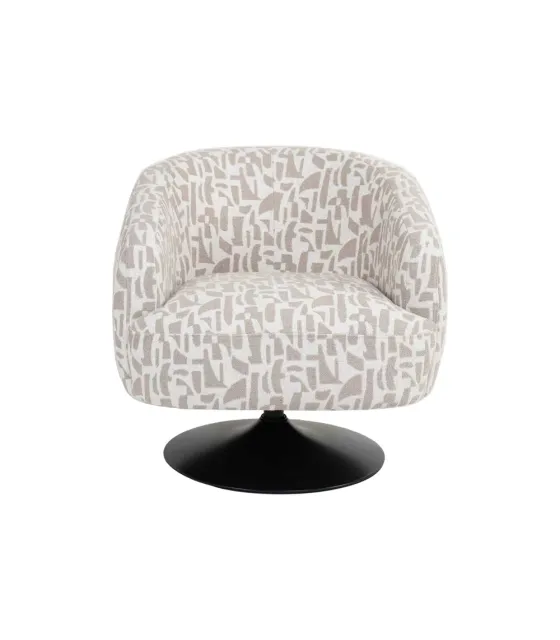 SILLÓN GIRATORIO CREMA-BEIGE 76 X 80 X 73 CM