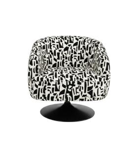SILLÓN GIRATORIO NEGRO-BLANCO 76 X 80 X 73 CM