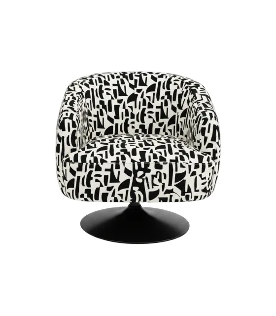 SILLÓN GIRATORIO NEGRO-BLANCO 76 X 80 X 73 CM