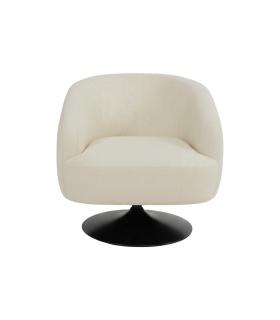 SILLÓN GIRATORIO CREMA TEJIDO-METAL 76 X 80 X 73 CM