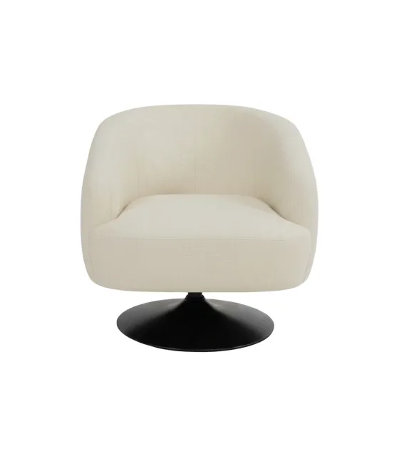 SILLÓN GIRATORIO CREMA TEJIDO-METAL 76 X 80 X 73 CM