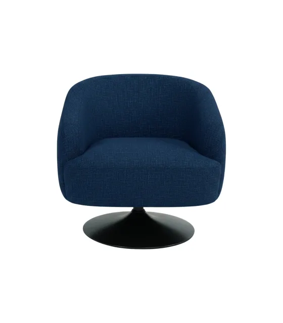 SILLÓN GIRATORIO AZUL TEJIDO-METAL 76 X 80 X 73 CM