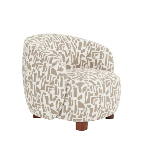SILLÓN ESTAMPADO CREMA-BEIGE 80 X 82 X 62 CM