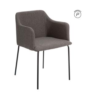 SILLA GRIS TEJIDO-METAL MODERNO SALÓN 52,50 X 53 X 77 CM