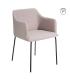 SILLA BEIGE TEJIDO-METAL MODERNO SALÓN 52,50 X 53 X 77 CM