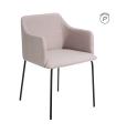 Beige fabric-metal modern chair 52.5 x 53 x 77 cm