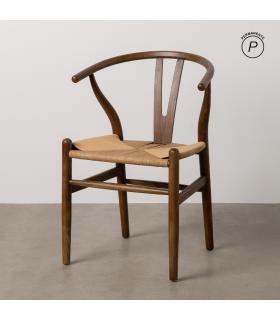 SILLA MARRÓN MADERA DE OLMO SALÓN 56 X 48 X 78 CM