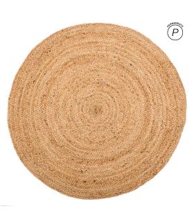 ALFOMBRA NATURAL YUTE DECORACIÓN 120 X 120 X 1 CM