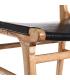 SILLA NEGRO MADERA TECA-PIEL SALÓN 50 X 52 X 83 CM