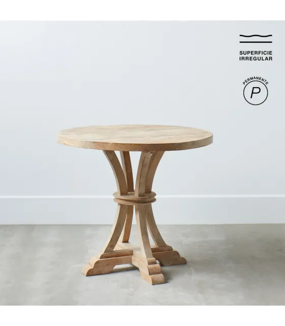 MESA COMEDOR NATURAL MADERA DE MANGO 85 X 85 X 76 CM