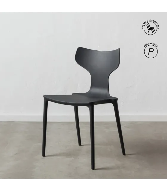 SILLA GRIS OSCURO POLIPROPILENO 47 X 41 X 83,50 CM