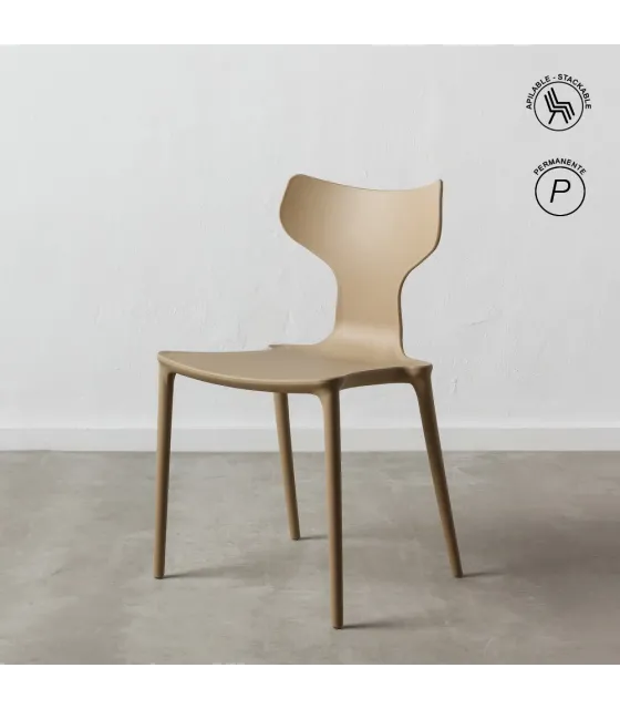 SILLA BEIGE POLIPROPILENO 47 X 41 X 83,50 CM