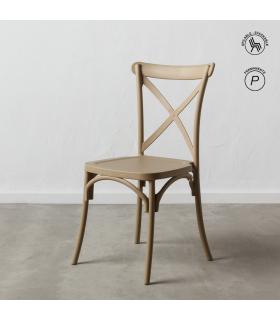 SILLA BEIGE POLIPROPILENO 48,50 X 43 X 91 CM
