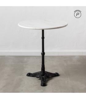 MESA AUXILIAR BLANCO-NEGRO METAL-MÁRMOL 60 X 60 X 71 CM