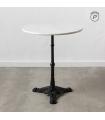 MESA AUXILIAR BLANCO-NEGRO METAL-MÁRMOL 60 X 60 X 71 CM