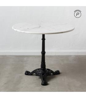 MESA COMEDOR BLANCO-NEGRO METAL-MÁRMOL 80 X 80 X 71 CM