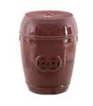 Red ceramic decorative stool 35 x 35 x 48 cm