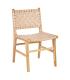 SILLA BEIGE MADERA TECA-PIEL 50 X 56 X 87 CM