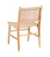 SILLA BEIGE MADERA TECA-PIEL 50 X 56 X 87 CM
