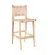 TABURETE BEIGE MADERA TECA-PIEL 45 X 57 X 95 CM