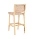 TABURETE BEIGE MADERA TECA-PIEL 45 X 57 X 95 CM
