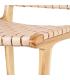 TABURETE BEIGE MADERA TECA-PIEL 45 X 57 X 95 CM