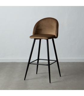 TABURETE ALTO MARRÓN TEJIDO-METAL SALÓN 40,20 X 48,20 X 102