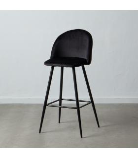 TABURETE ALTO NEGRO TEJIDO-METAL SALÓN 40,20 X 48,20 X 102 C