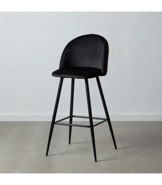 TABURETE ALTO NEGRO TEJIDO-METAL SALÓN 40,20 X 48,20 X 102 C