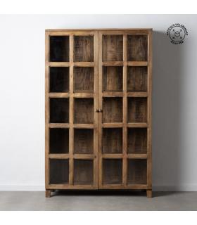 VITRINA NATURAL MADERA DE MANGO SALÓN 115 X 40 X 194 CM