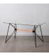 MESA COMEDOR NEGRO METAL-CRISTAL SALÓN 140 X 80 X 75 CM