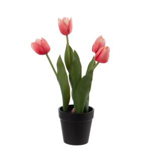 PLANTA TULIPANES ROSA ARTIFICIAL 11 X 11 X 31 CM