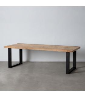 MESA COMEDOR NATURAL-NEGRO 240 X 100 X 76 CM