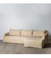 SOFÁ CHAISE LONGUE BEIGE TEJIDO SALÓN 249 X 160 X 73 CM