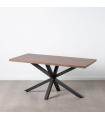 Brown-black MDF-metal dining table 160 x 90 x 76 cm