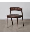 Brown PU/metal living room chair 51 x 55 x 72 cm