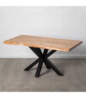 MESA COMEDOR NATURAL-NEGRO 160 X 90 X 76 CM